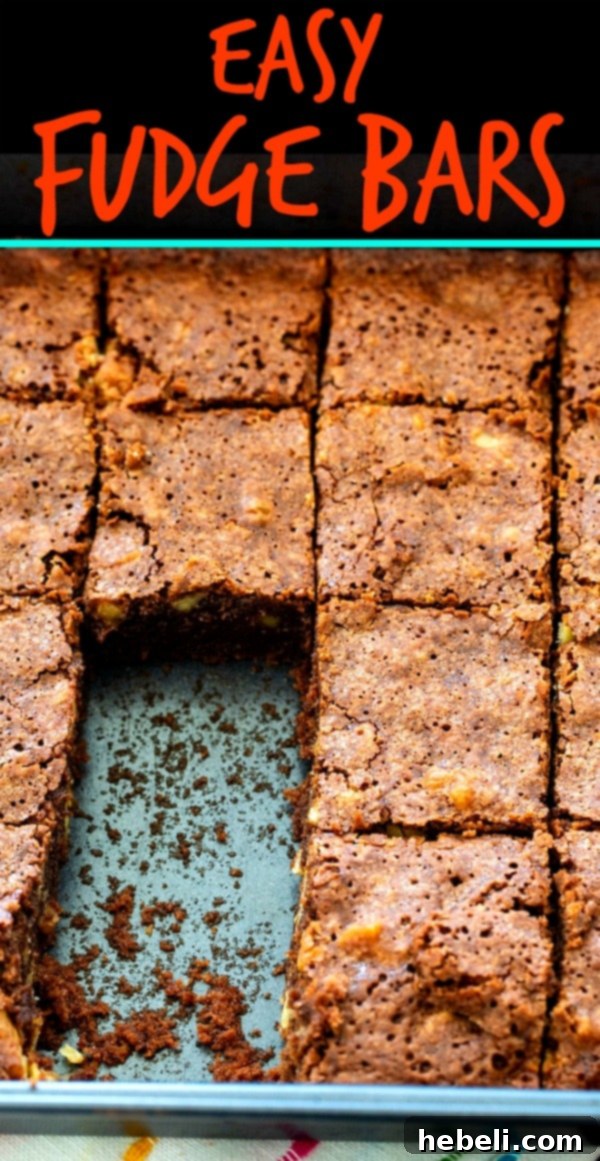 Easy Fudge Bars sliced