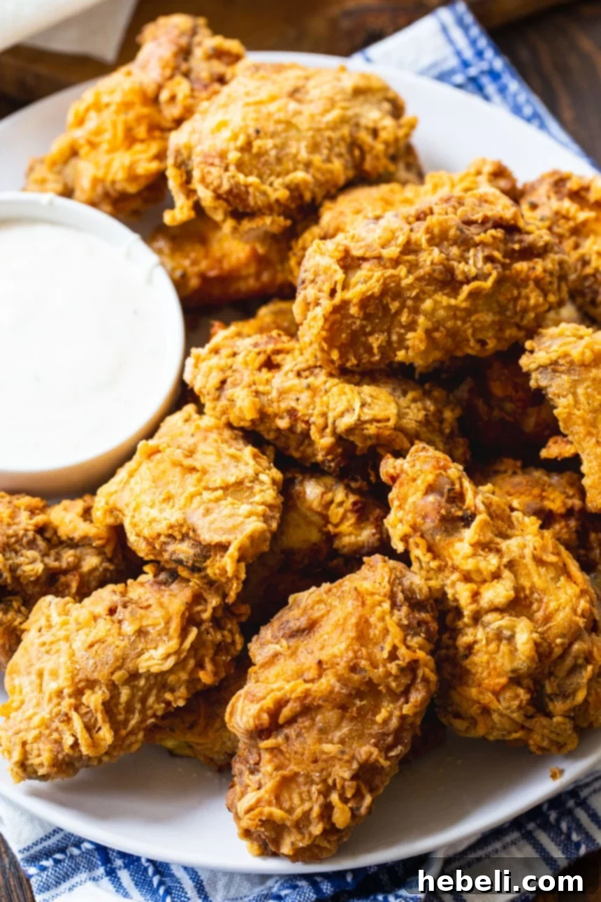 Spicy Fried Chicken Wings ready to be served.