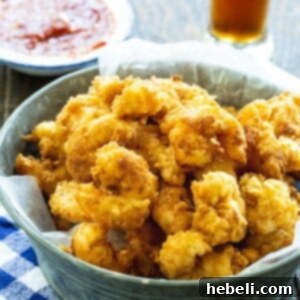 Golden Fried Calabash Shrimp with a side of cocktail sauce