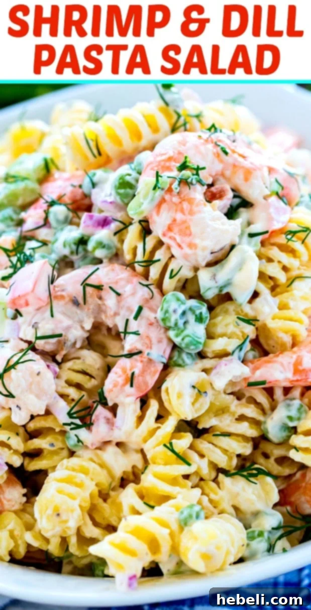 Zesty Shrimp Dill Pasta Salad 6 Another close-up shot of Shrimp and Dill Pasta Salad, showcasing the texture and vibrant fresh dill.