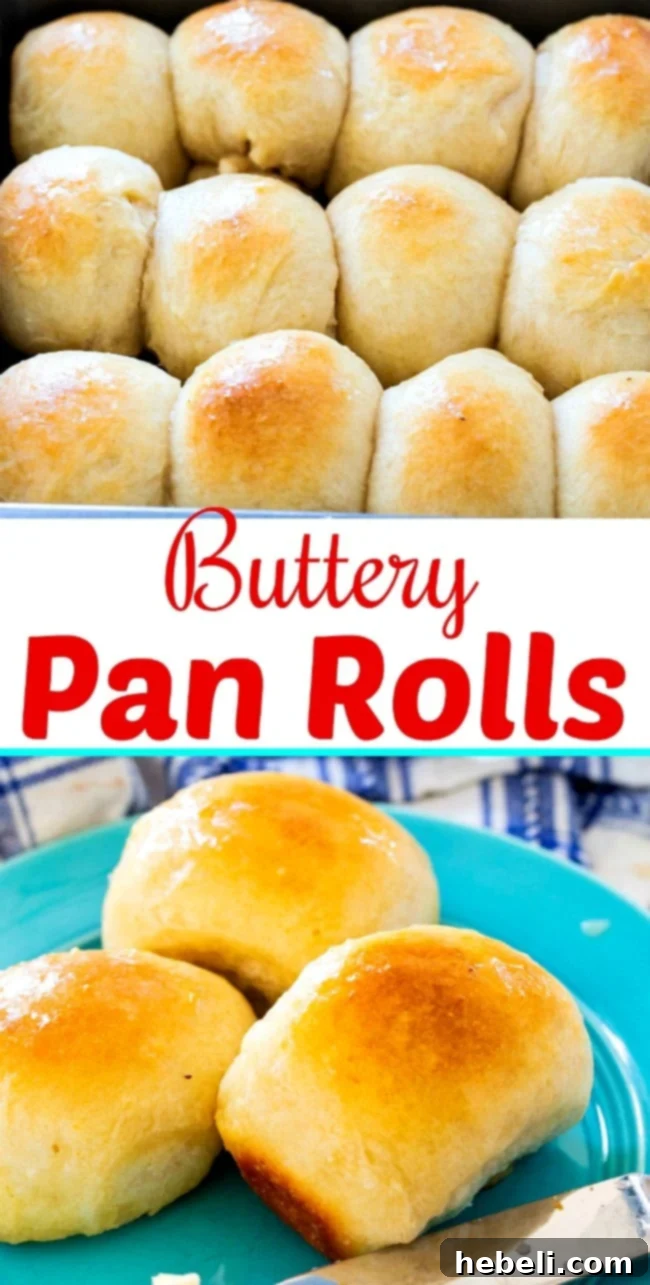 Pillowy Soft Butter Buns 6 Close-up shot of the perfectly golden crust and soft interior of a Buttery Pan Roll.