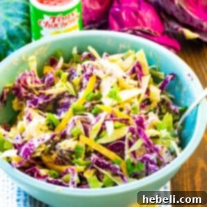 Large bowl full of Creamy Creole Colelsaw