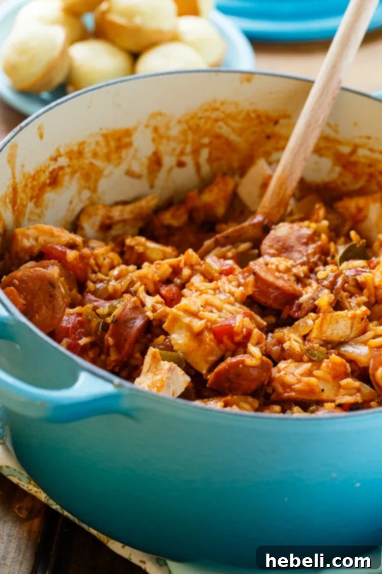 Hearty Leftover Turkey Jambalaya with colorful vegetables, rice, and a hint of spice.