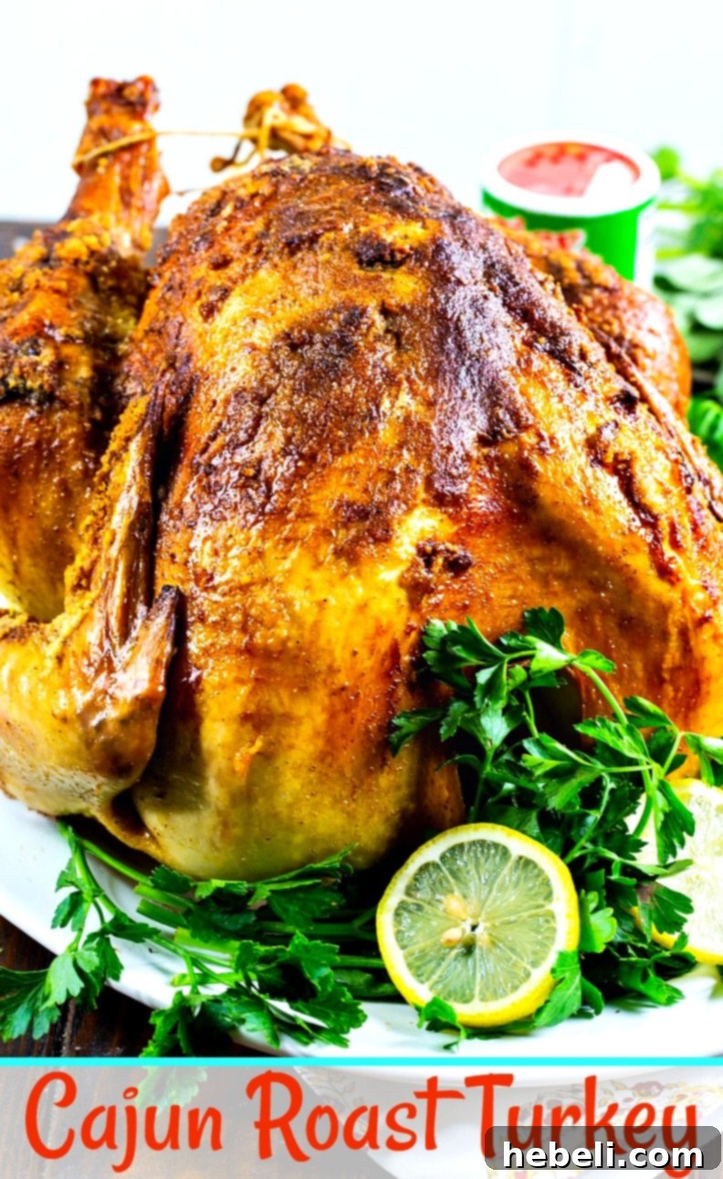 Fiery Cajun Roast Turkey 4 Slices of juicy Cajun Roast Turkey, expertly carved and ready to serve, highlighting its tender texture.