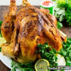 Fiery Cajun Roast Turkey 5 A perfectly roasted whole Cajun turkey, ready to be served at a holiday feast.