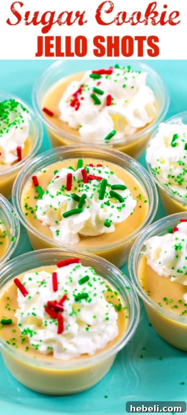 A festive spread featuring Sugar Cookie Jello Shots, perfect for holiday entertaining.