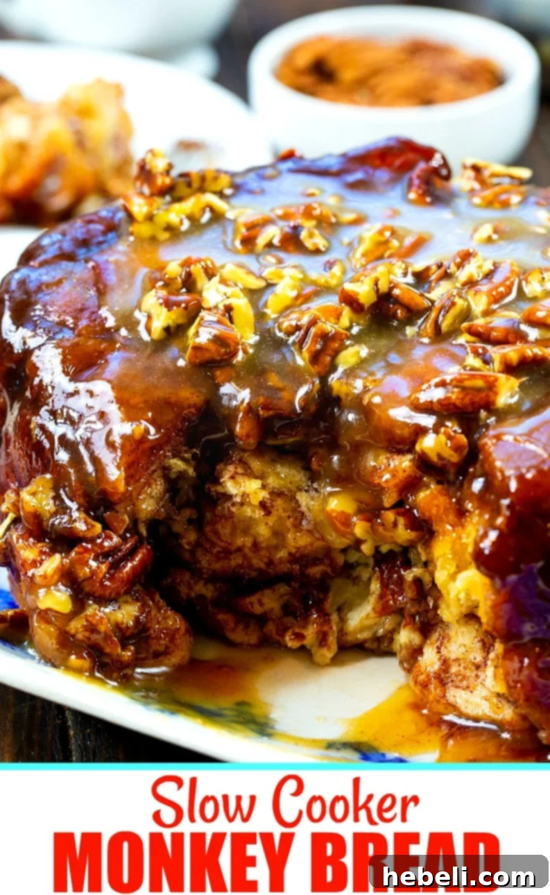 Slow Cooker Monkey Bread being served, showing its pull-apart nature.