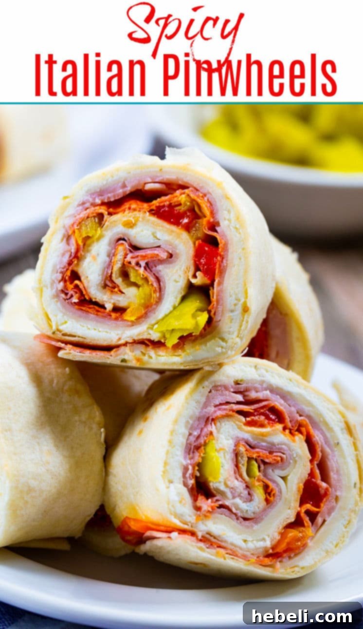 Zesty Italian Swirls 6 A serving of finished Spicy Italian Pinwheels, garnished and ready for guests.