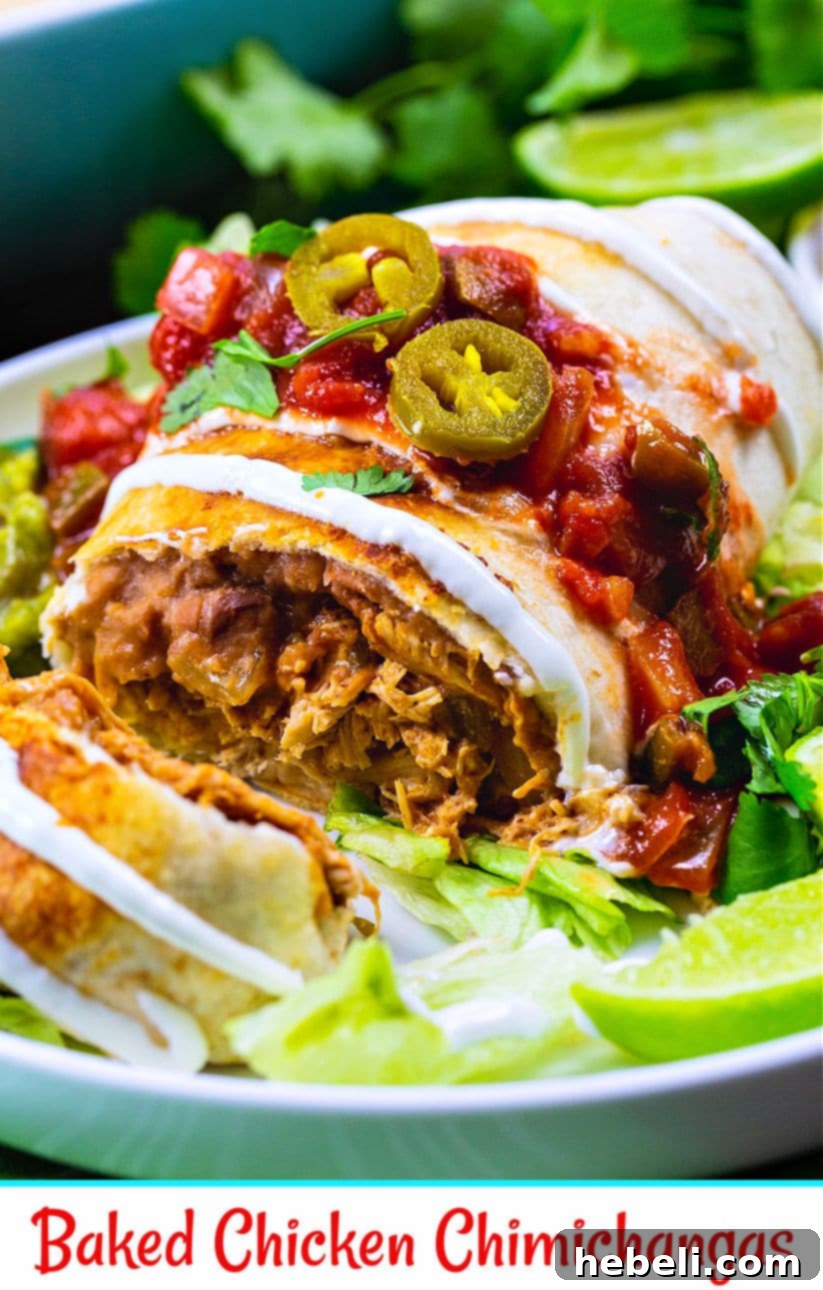 Crispy Baked Chicken Chimichangas 6 A final shot of Baked Chicken Chimichangas ready to be served.