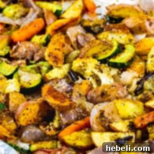 A dish of Italian Roasted Vegetables ready to be served