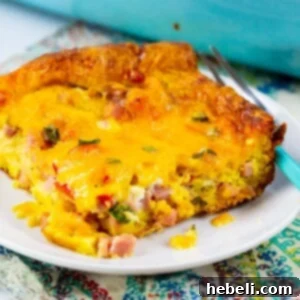 Slice of Ham and Cheese Crescent Casserole on a plate.