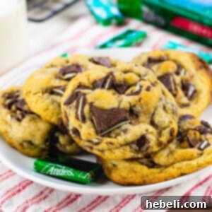 Andes Mint Cookies on a plate, ready to be enjoyed.