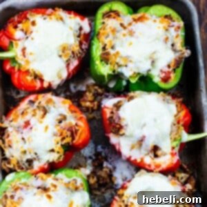 Italian Sausage Stuffed Peppers on a baking sheet.