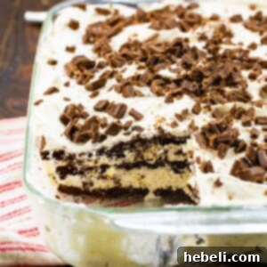 White Chocolate Lasagna in a 9x13-inch baking dish.