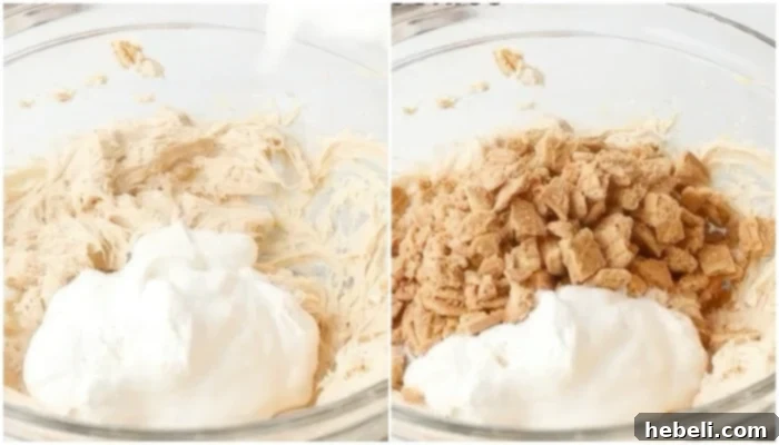 Peanut Butter Bliss Pie 6 Gently folding thawed Cool Whip and crushed Nutter Butter cookies into the creamy peanut butter filling.