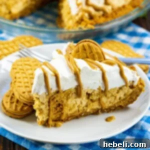 Peanut Butter Bliss Pie 9 A small image of a slice of Nutter Butter Pie.