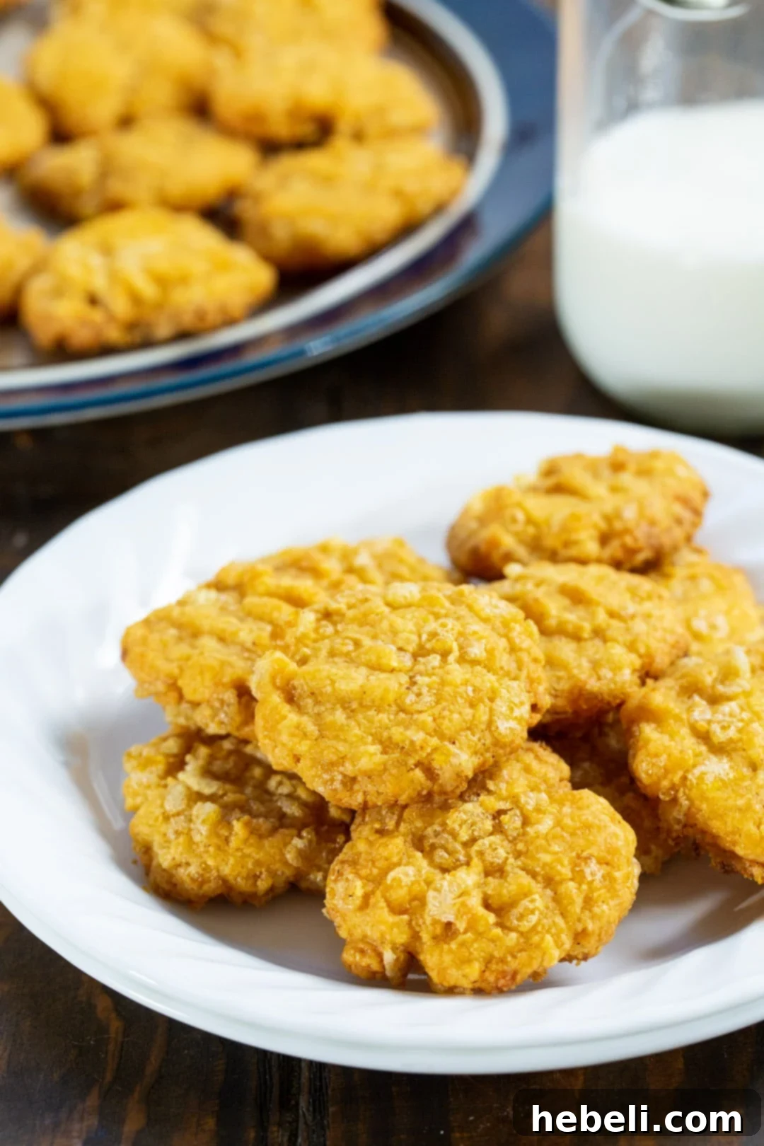 Close-up of Crispy Cheese Wafers.