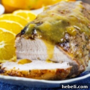 Orange Glazed Pork Loin with herbs