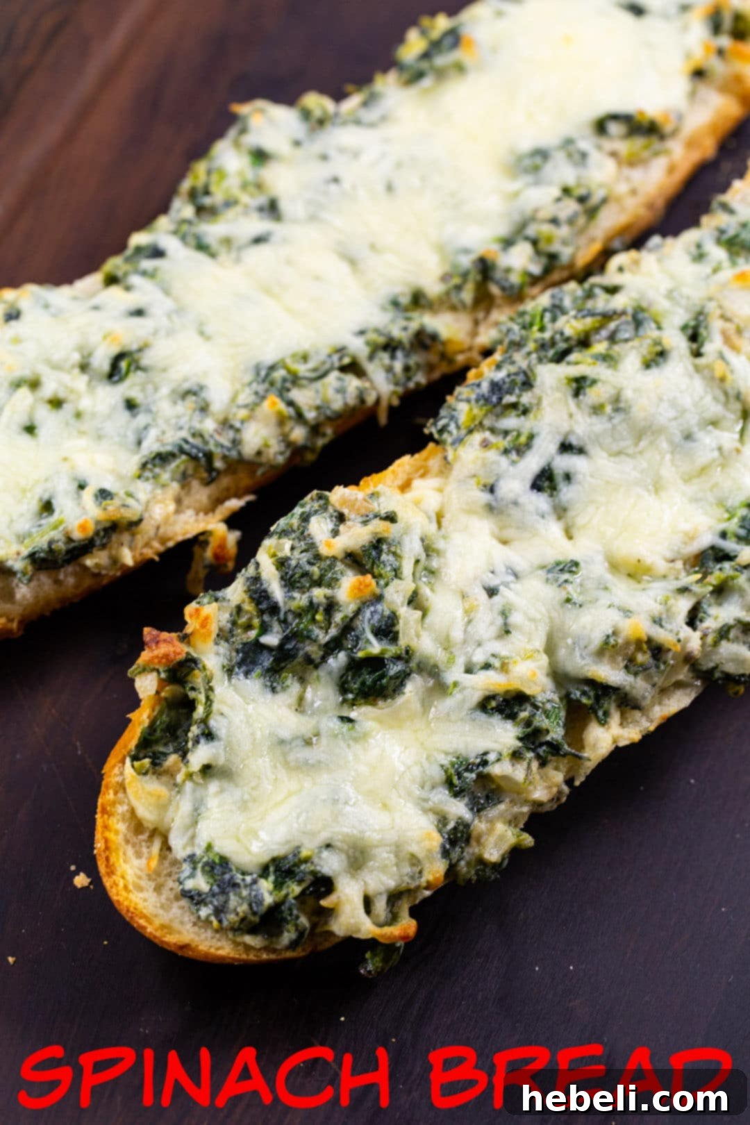 Savory Spinach Loaf 4 Spinach Bread plated, ready to be served as an appetizer or side.