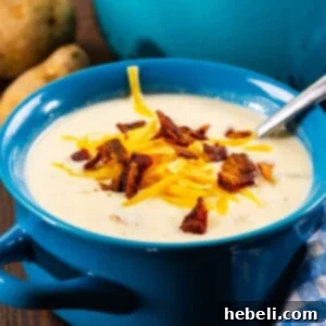 A smaller image of the Easy Bacon and Potato Soup, showing its inviting texture and creamy consistency.