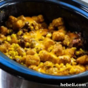 Slow Cooker Taco Tater Tot Casserole