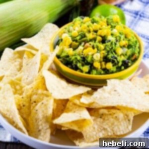 Creamy Black Bean and Corn Guacamole in a serving bowl