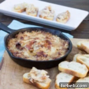 Hot Caramelized Onion Dip with Bacon and Gruyere