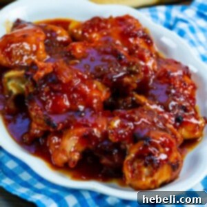 Baked Apricot Chicken dish, ready to be served.