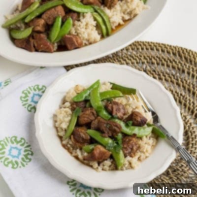 A perfectly cooked serving of Slow Cooker Five Spiced Pork on a white plate, highlighting its rich sauce and tender meat.