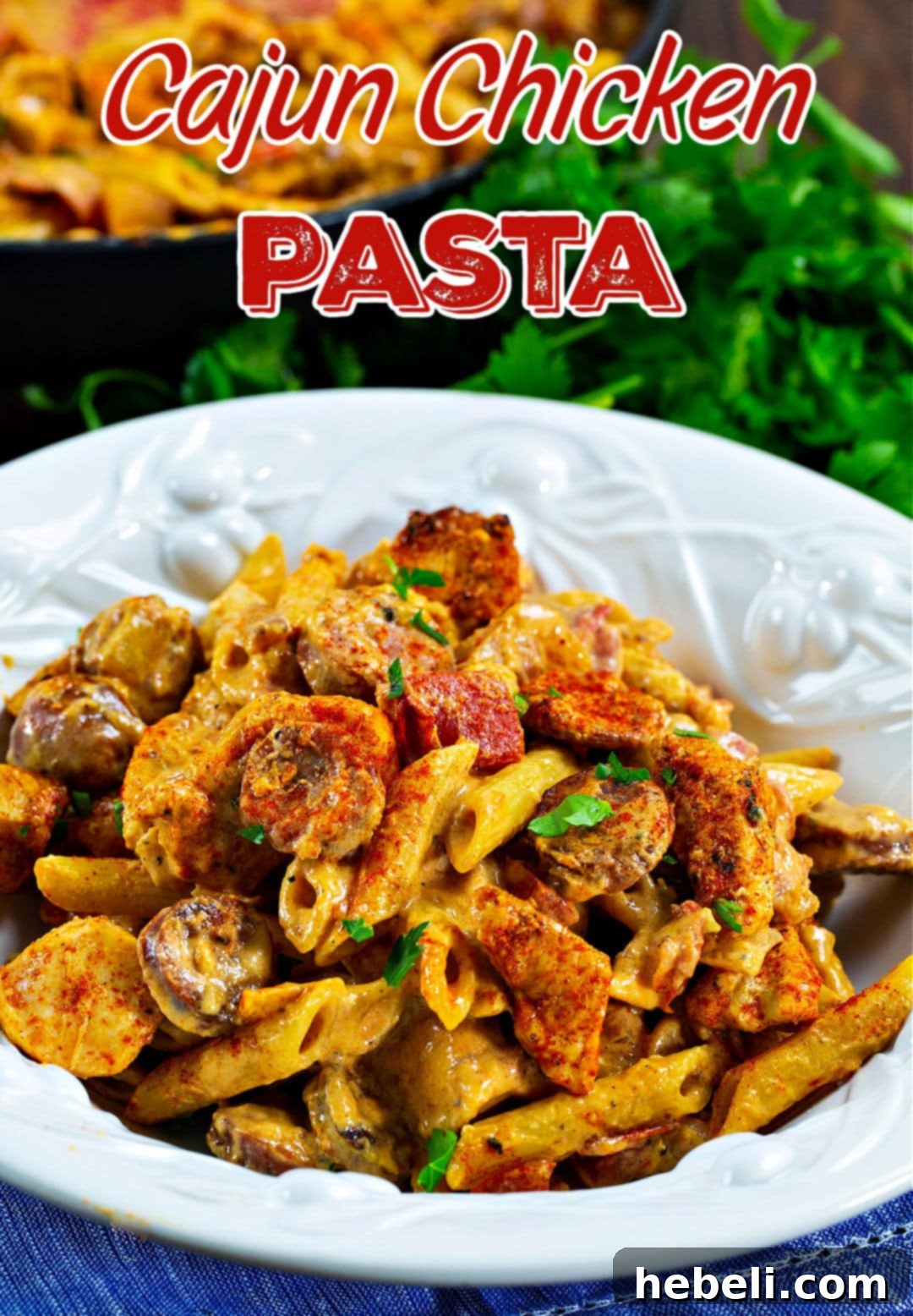 Bold & Creamy Cajun Chicken Pasta 5 Cajun Chicken Pasta in a deep pasta bowl, ready to be enjoyed.