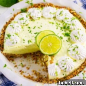 No-Bake Margarita Pie with lime slices