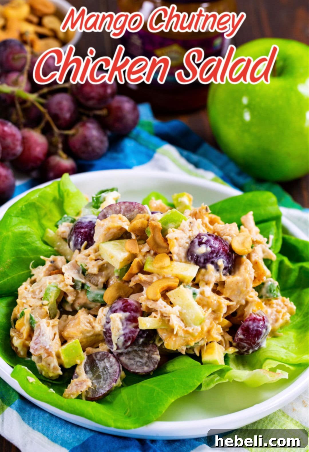 Exotic Mango Chicken Salad 4 The finished Mango Chutney Chicken Salad, beautifully presented in a bowl and ready to serve, highlighting its vibrant colors and inviting texture.