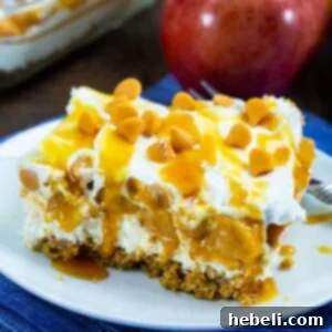 No-Bake Caramel Apple Lush with a perfect set of layers.