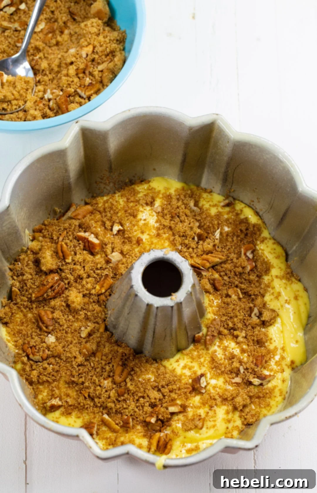 Batter in bundt pan.
