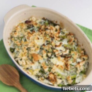 Asparagus and Mascarpone Gratin, ready to serve.