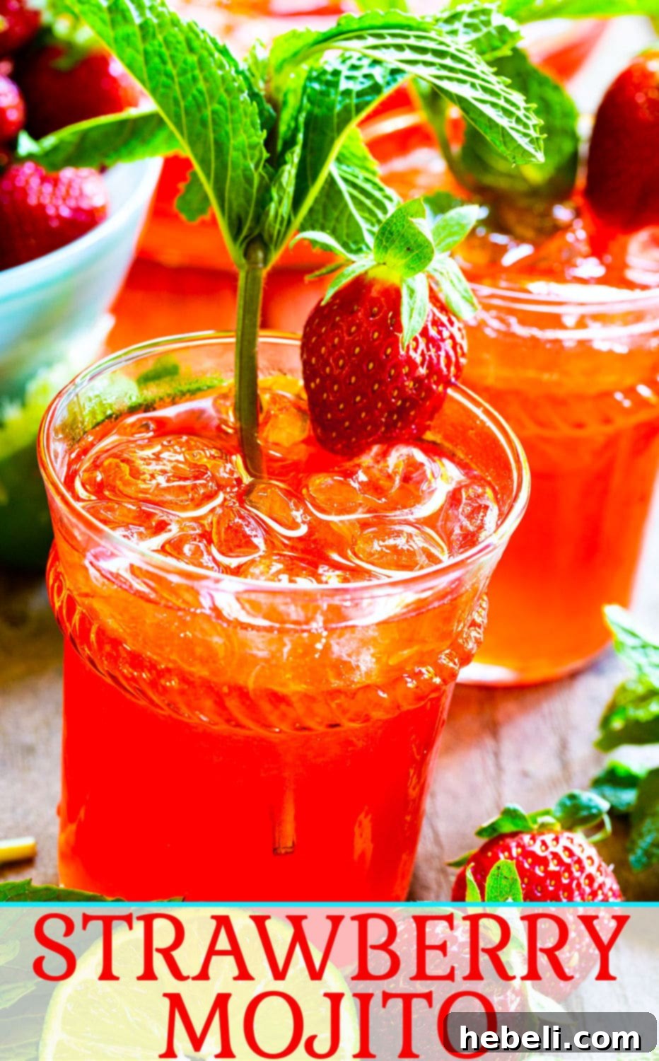 Sparkling Strawberry Mojito 6 A vibrant Strawberry Mojito cocktail in a glass with mint and strawberry garnish, perfect for spring.