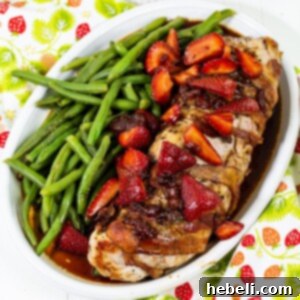 Featured image for Pork Tenderloin with Balsamic Strawberries recipe, showcasing the delicious finished dish.