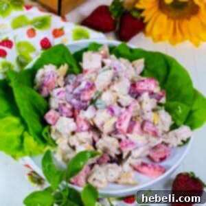 Strawberry Chicken Salad on a plate