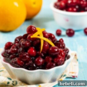 Prepared Slow Cooker Cranberry Sauce in a serving bowl.
