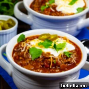 Rotel Chili in a bowl with toppings