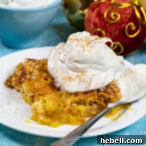 Finished 3-Ingredient Eggnog Dump Cake ready for serving.