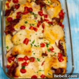 Finished Kentucky Hot Brown Crescent Casserole.