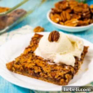 Buttery Crescent Pecan Pie Bars 6 Crescent Pecan Pie Bars, baked and ready to serve.