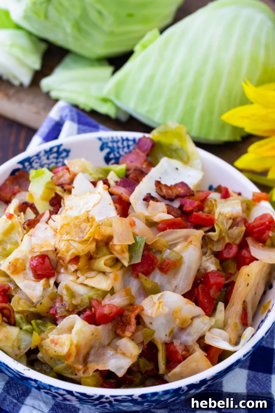Spicy Cabbage in a serving bowl.