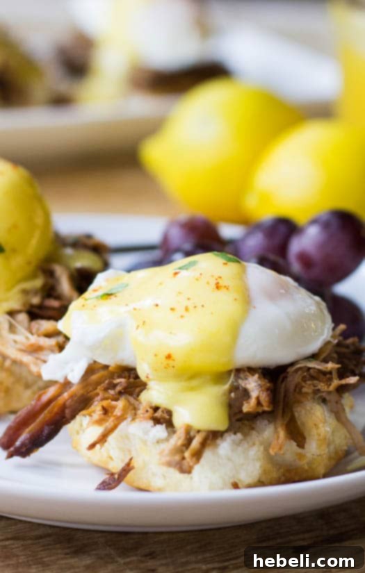 Close-up of Southern Eggs Benedict.