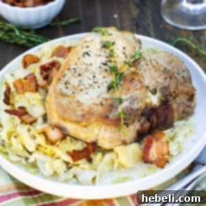 Pork Chops with Creamy Cabbage and Apples