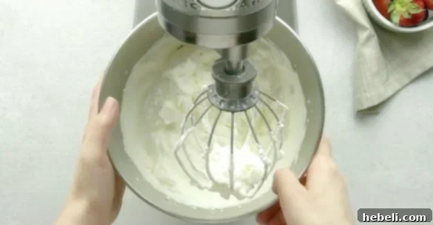 Making fresh whipped cream in a stand mixer