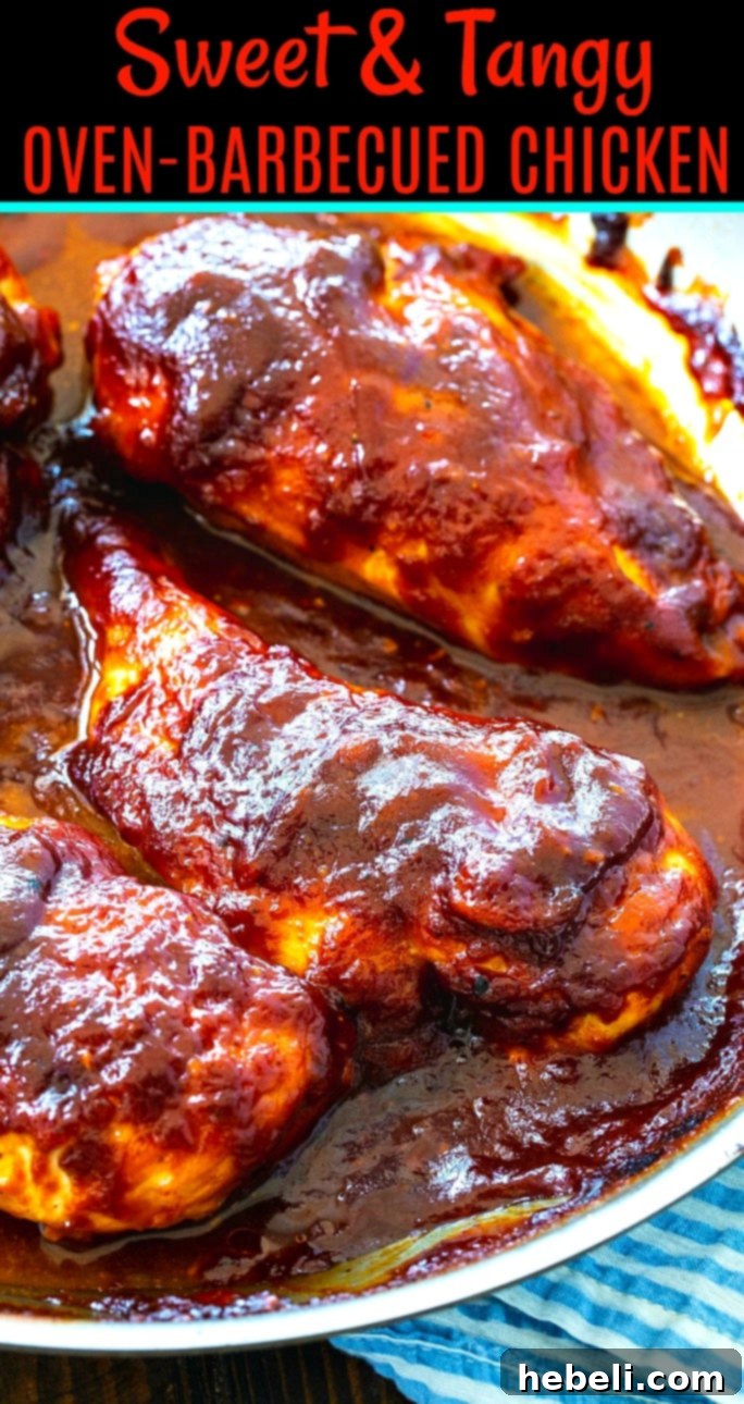 Close-up of Barbecued Chicken in a skillet, showcasing the thick, glossy sauce.