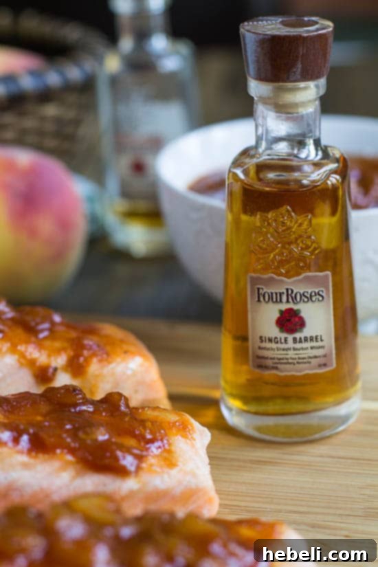 Salmon with Bourbon Peach BBQ Sauce