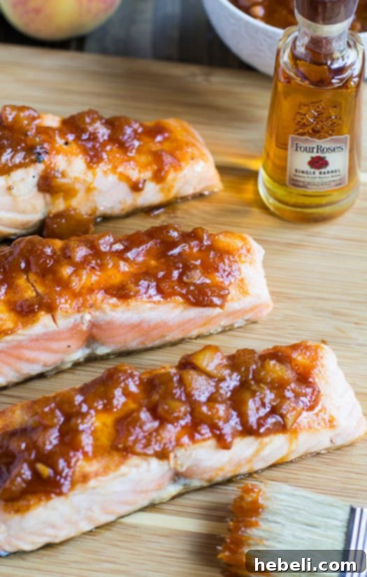 Salmon with Bourbon Peach BBQ Sauce